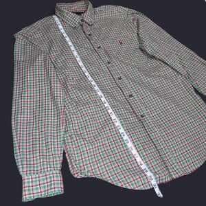 Polo Ralph Lauren Classic Fit Men’s L Green Plaid Oxford Button Down Long Sleeve